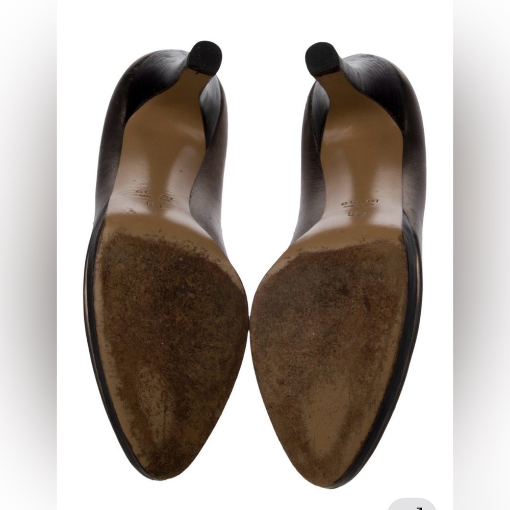 Gucci Metallic Black/Gold Heels - Picture 6 of 10